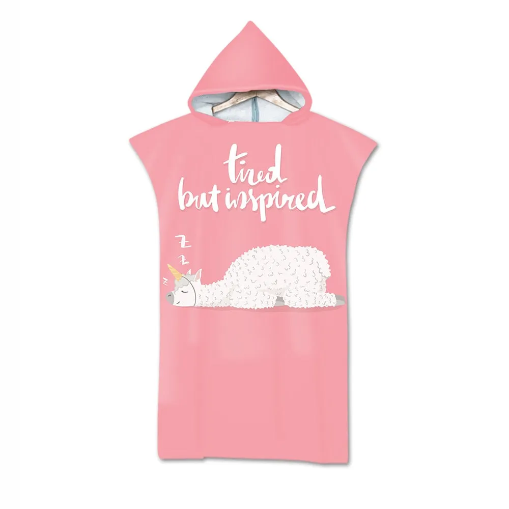 Printed Alpaca Microfiber Hooded Towel