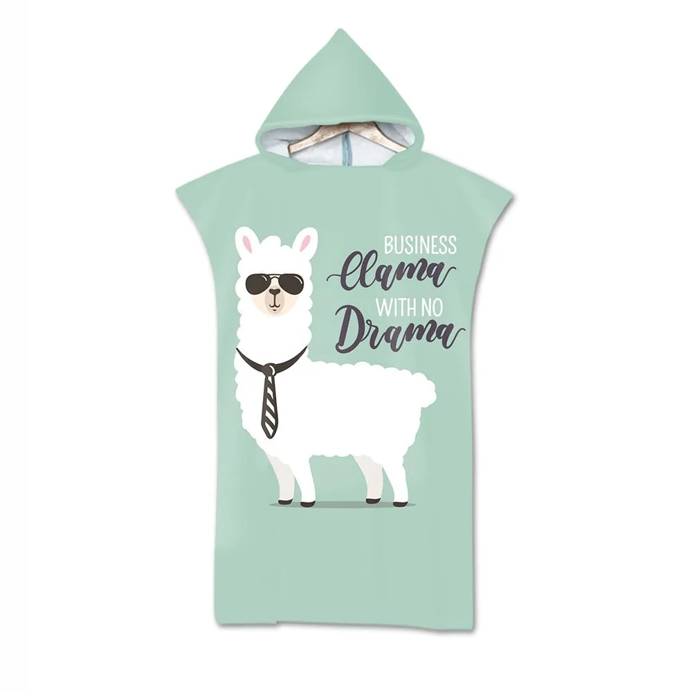 Printed Alpaca Microfiber Hooded Towel