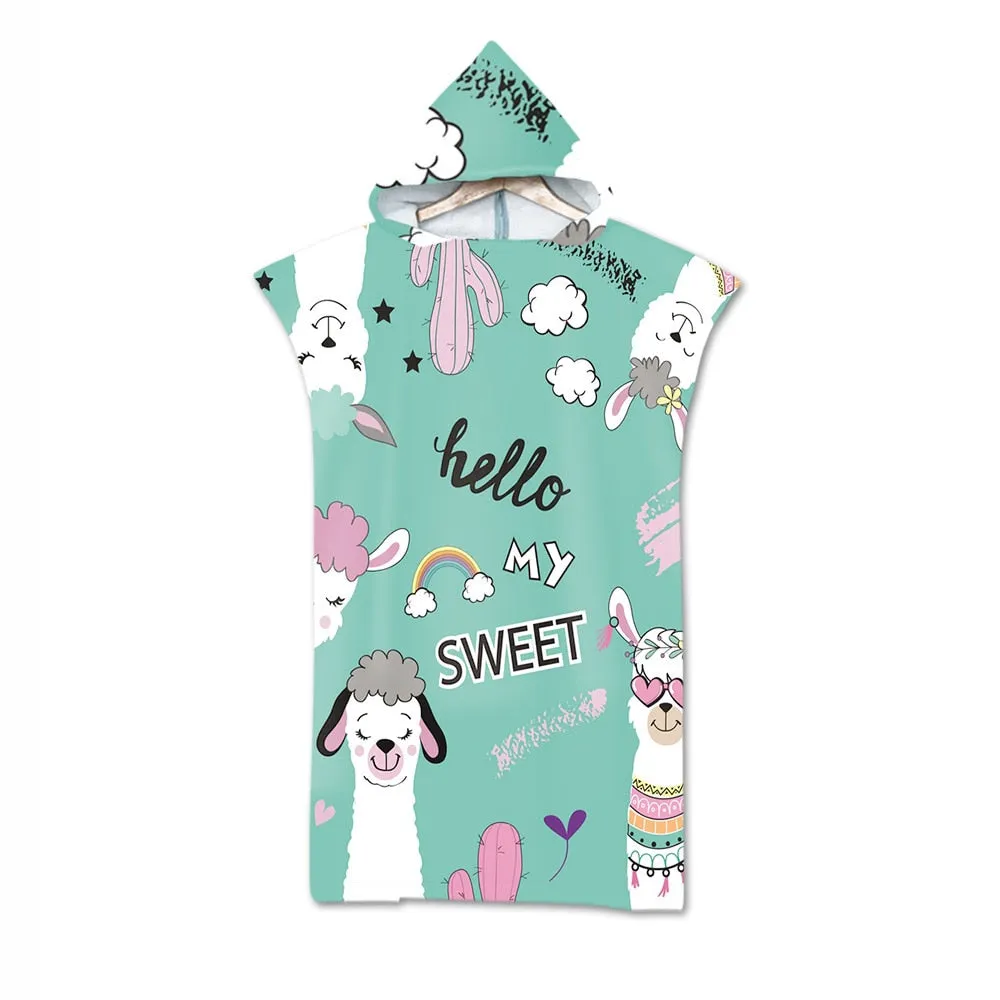 Printed Alpaca Microfiber Hooded Towel
