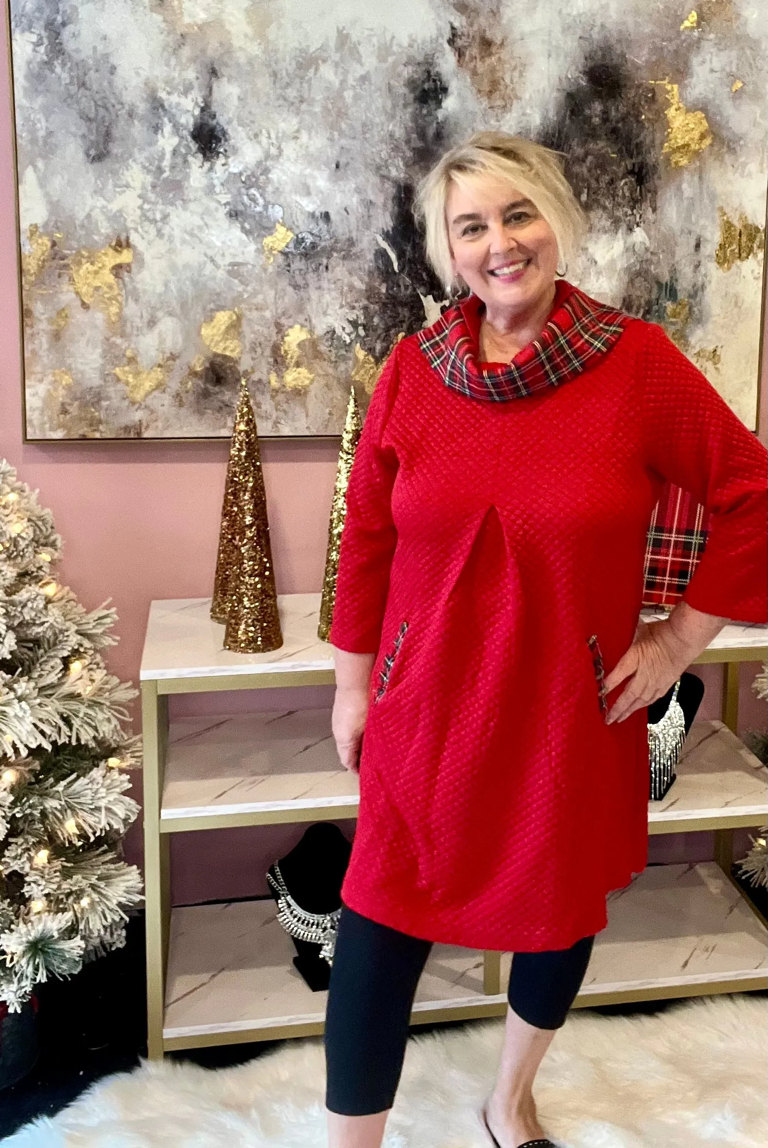 Quilted Ruby Dress