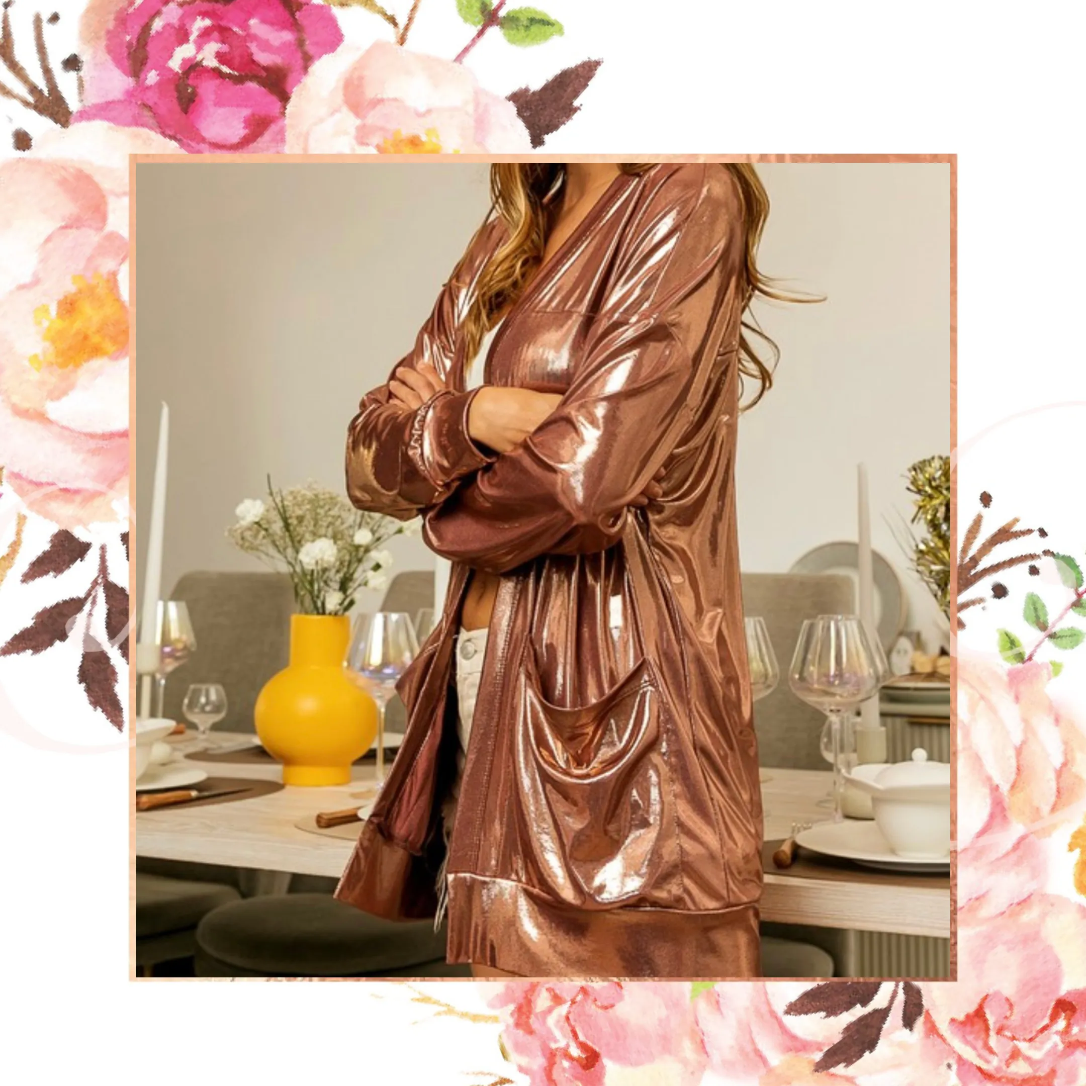 Rose Gold Foiled Cardi