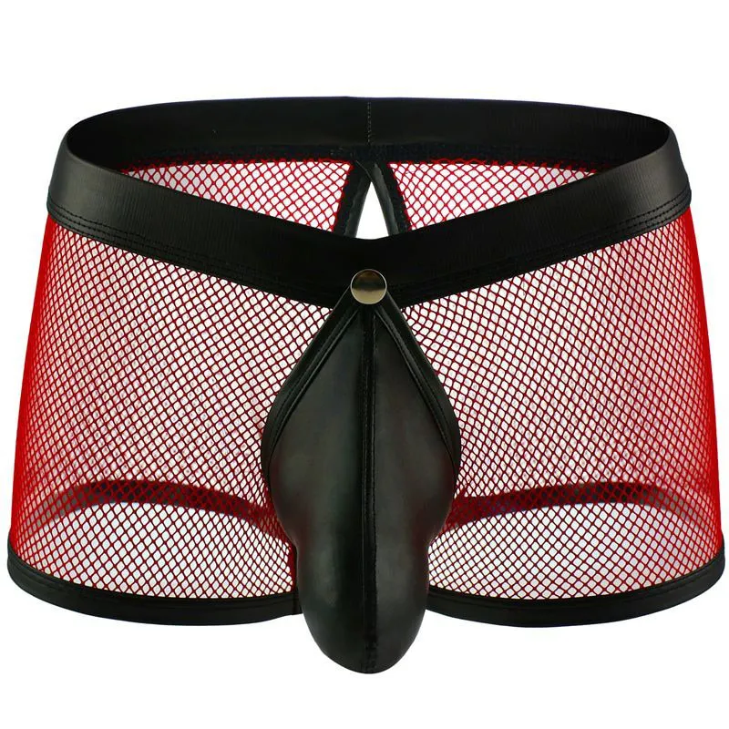 Sexy Breathable Men's Boxers / Mesh See-Through Underwear / Separatable Front Panties