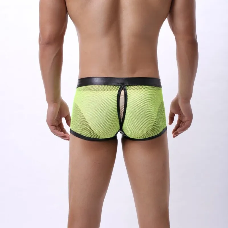 Sexy Breathable Men's Boxers / Mesh See-Through Underwear / Separatable Front Panties