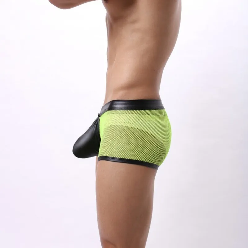 Sexy Breathable Men's Boxers / Mesh See-Through Underwear / Separatable Front Panties