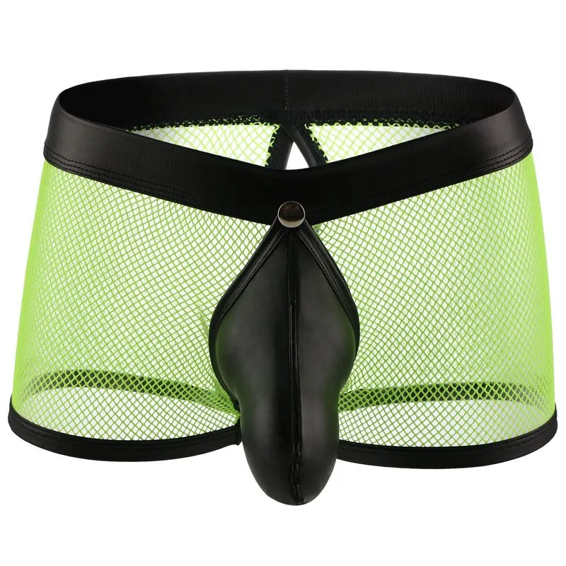 Sexy Breathable Men's Boxers / Mesh See-Through Underwear / Separatable Front Panties