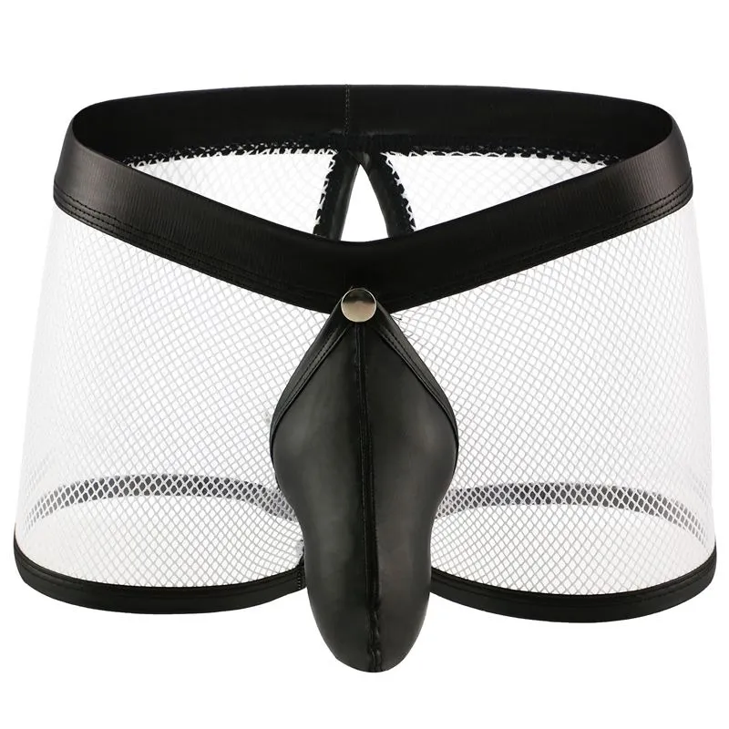 Sexy Breathable Men's Boxers / Mesh See-Through Underwear / Separatable Front Panties