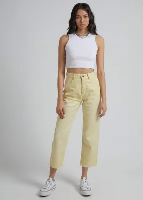Shelby Hemp Twill High Waist Wide Leg- Yellow