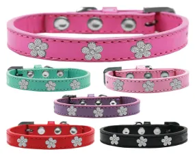 Silver Flower Dog Collar