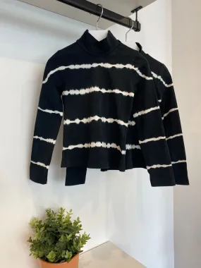 Steph The Label Black Tie Dye Jersey Turtleneck
