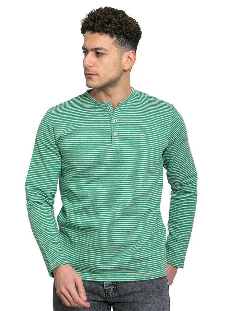 Striped Green Henley