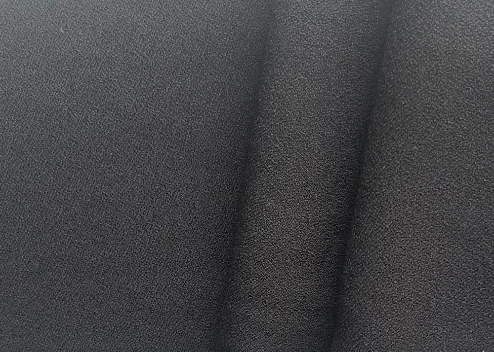 Supple Deep Ebony Viscose Crepe