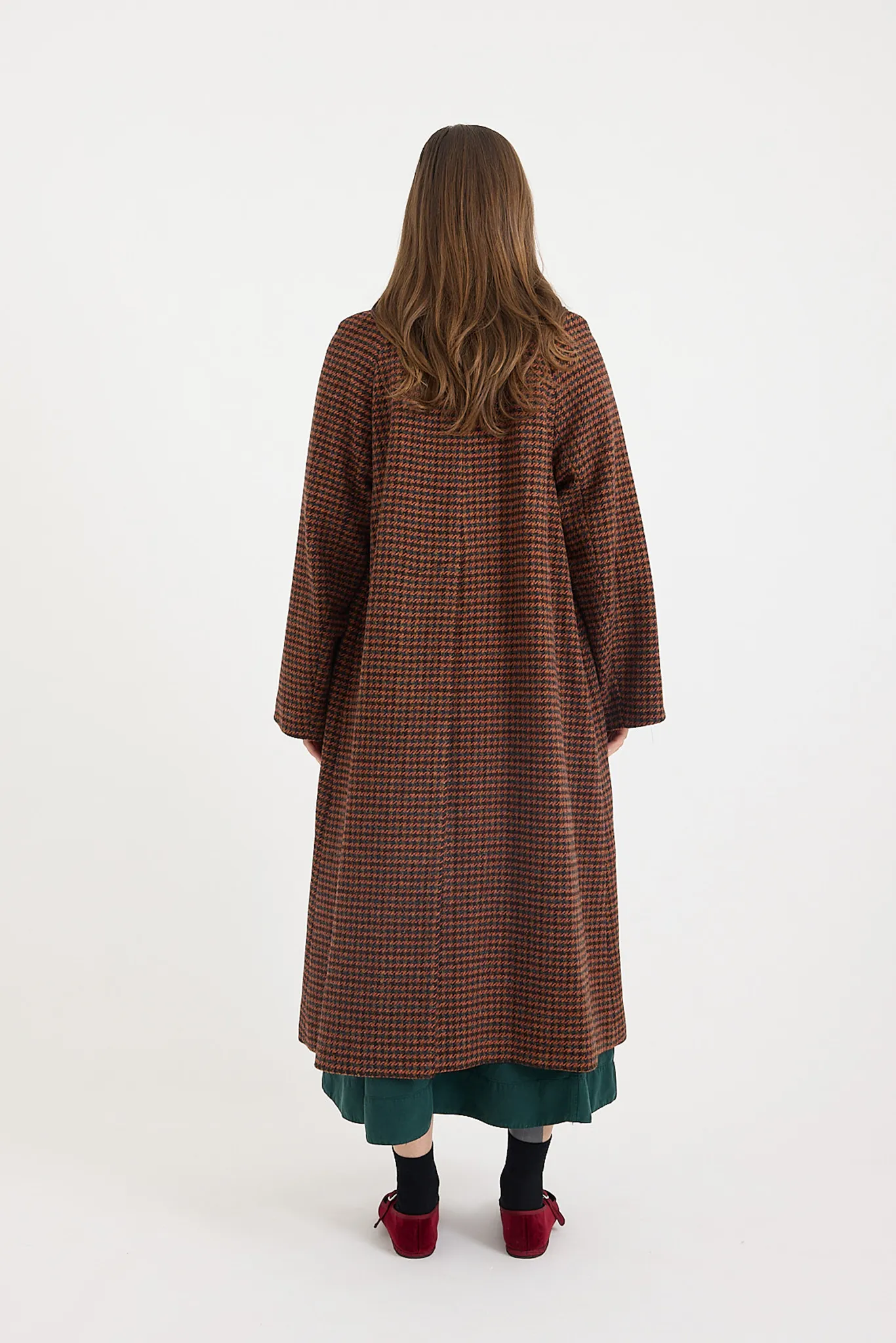Toast - Wool Houndstooth Raglan Coat