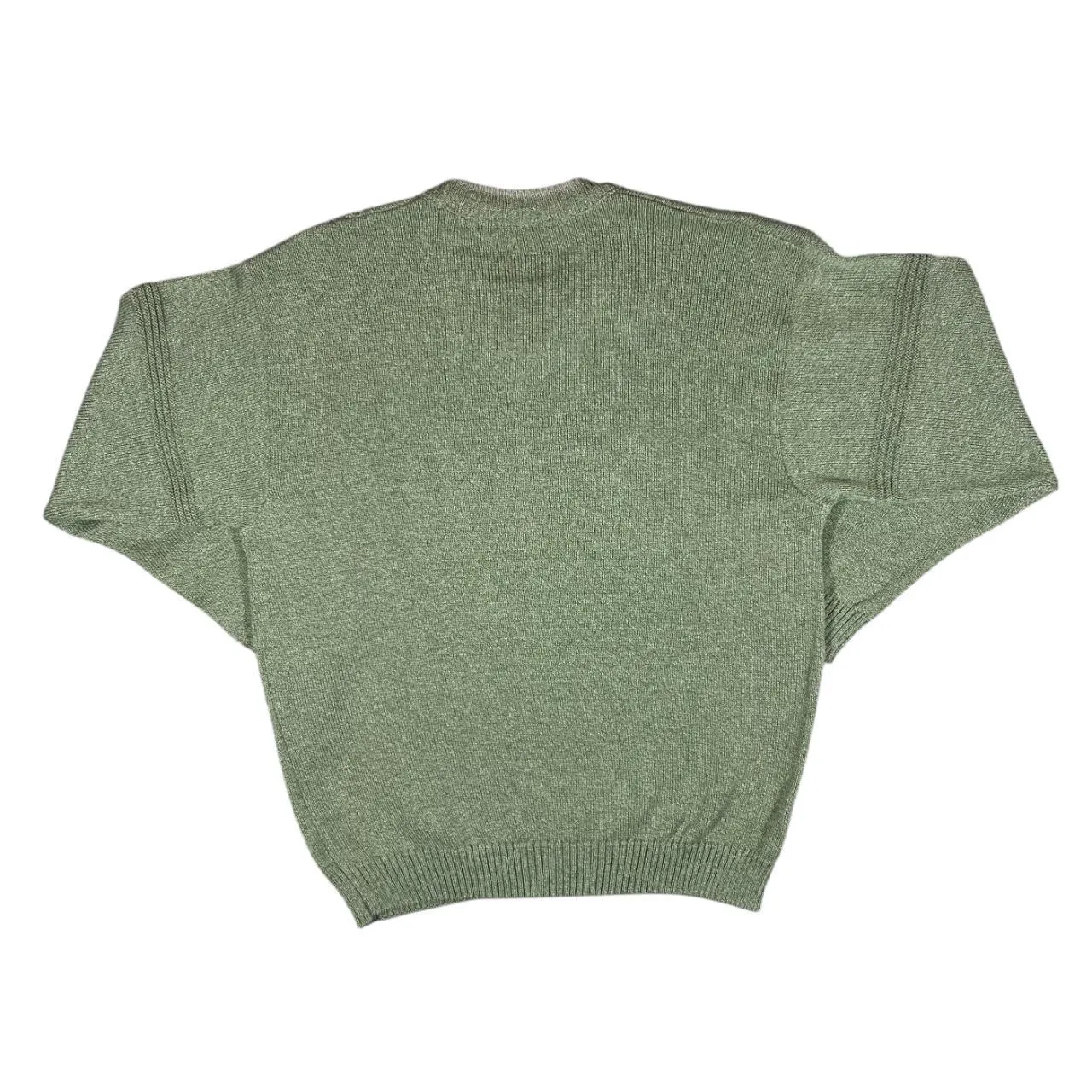 Vintage COUNTRY TRADER Grandad Patterned Cotton Acrylic Knit V-Neck Sweater Jumper