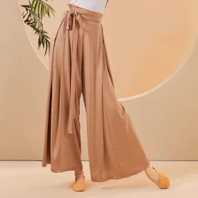 Vintage High Waist Flowy Wide Leg Casual Pants