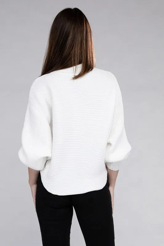 Viscose Dolman Sleeve Turtleneck Sweater - Zenana