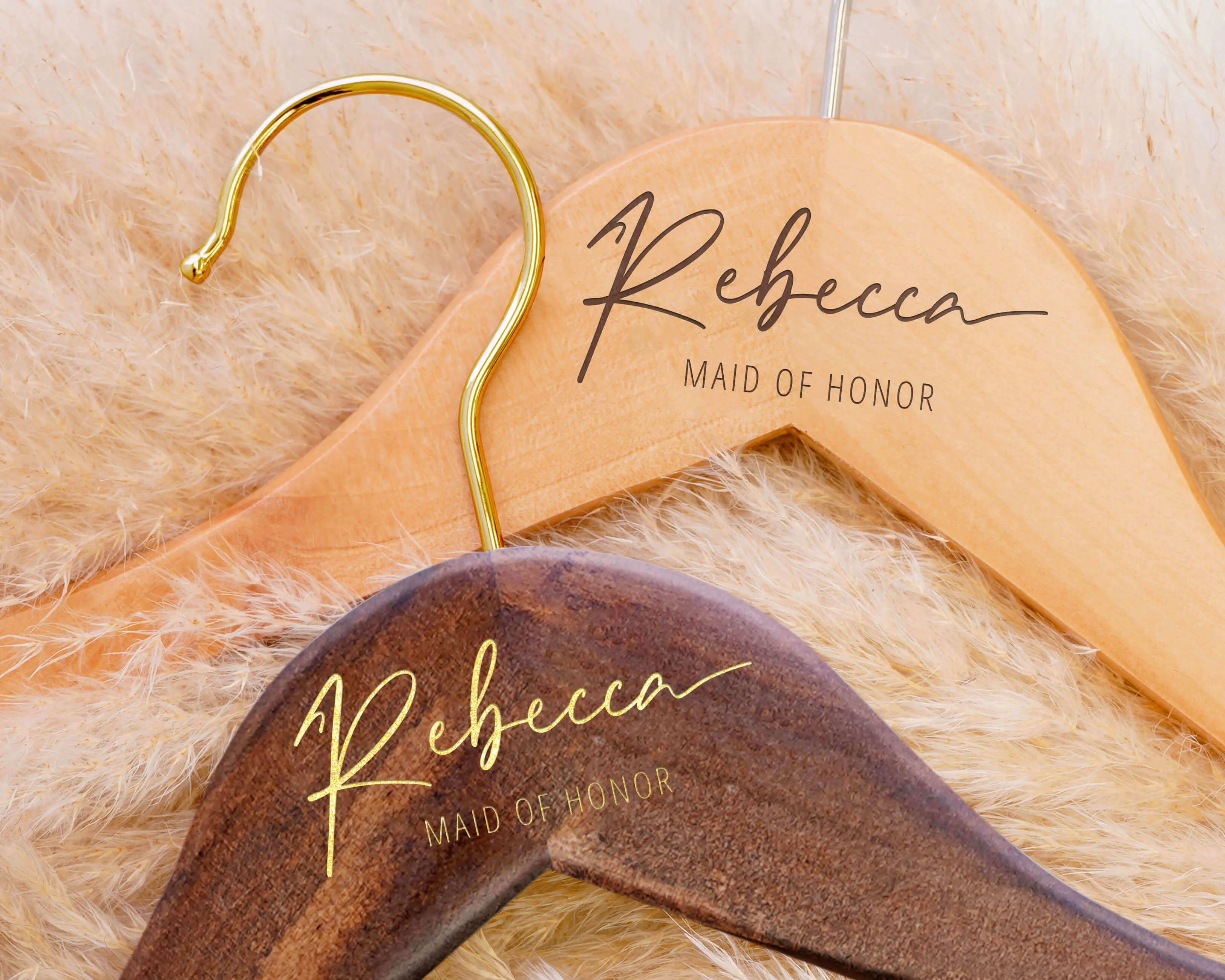 Wedding Dress Hangers with Gold Hook