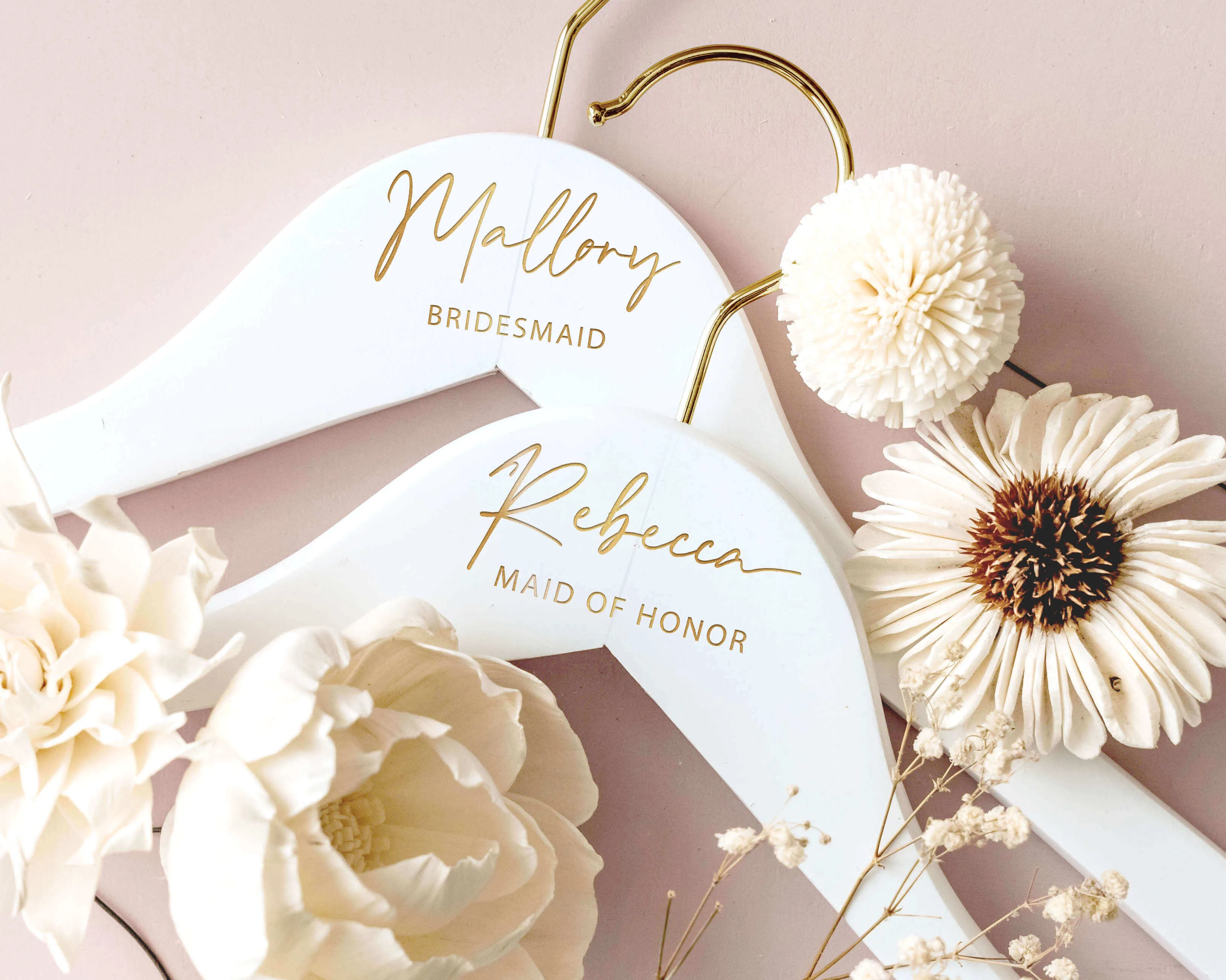Wedding Dress Hangers with Gold Hook