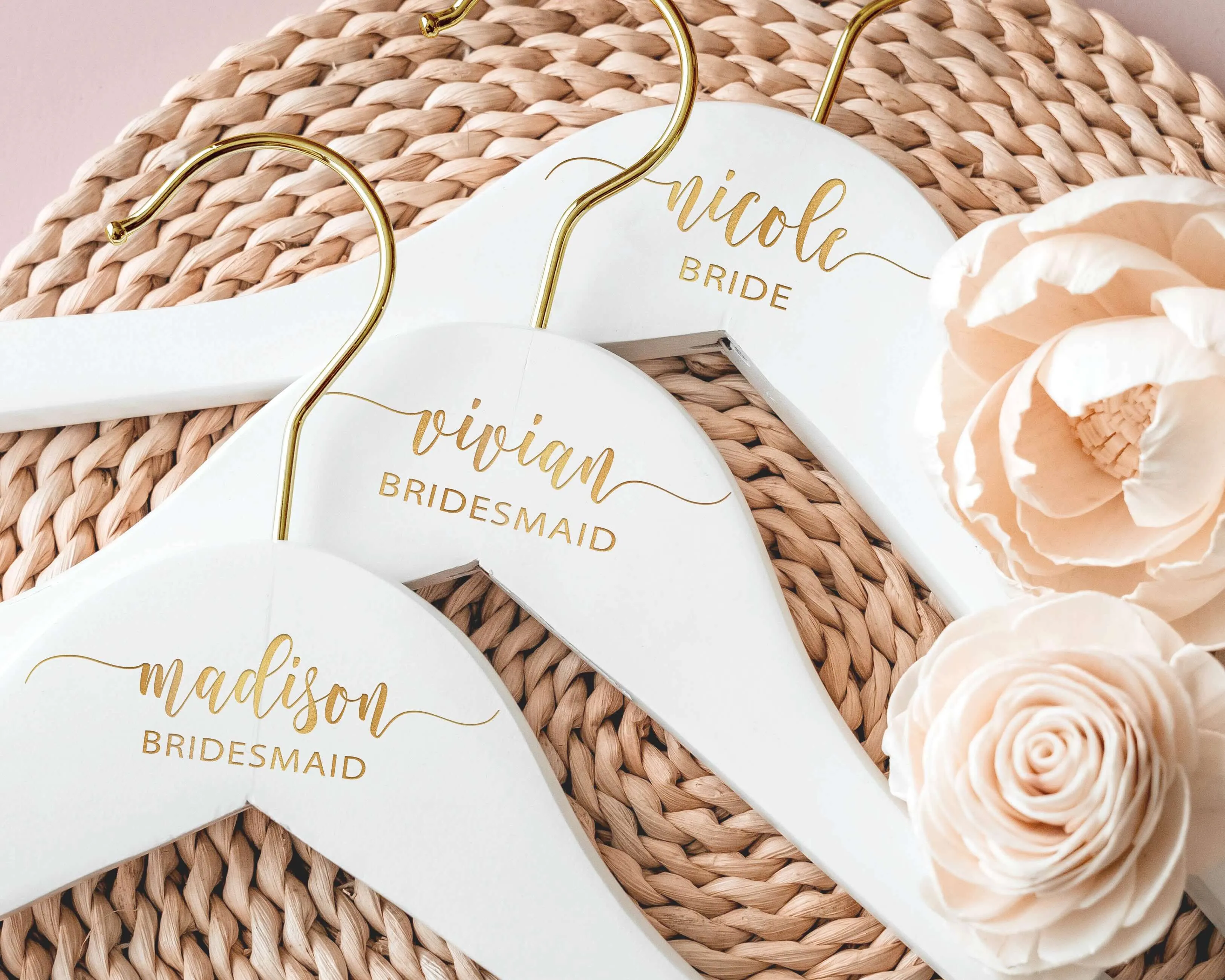 Wedding Dress Hangers with Gold Hook