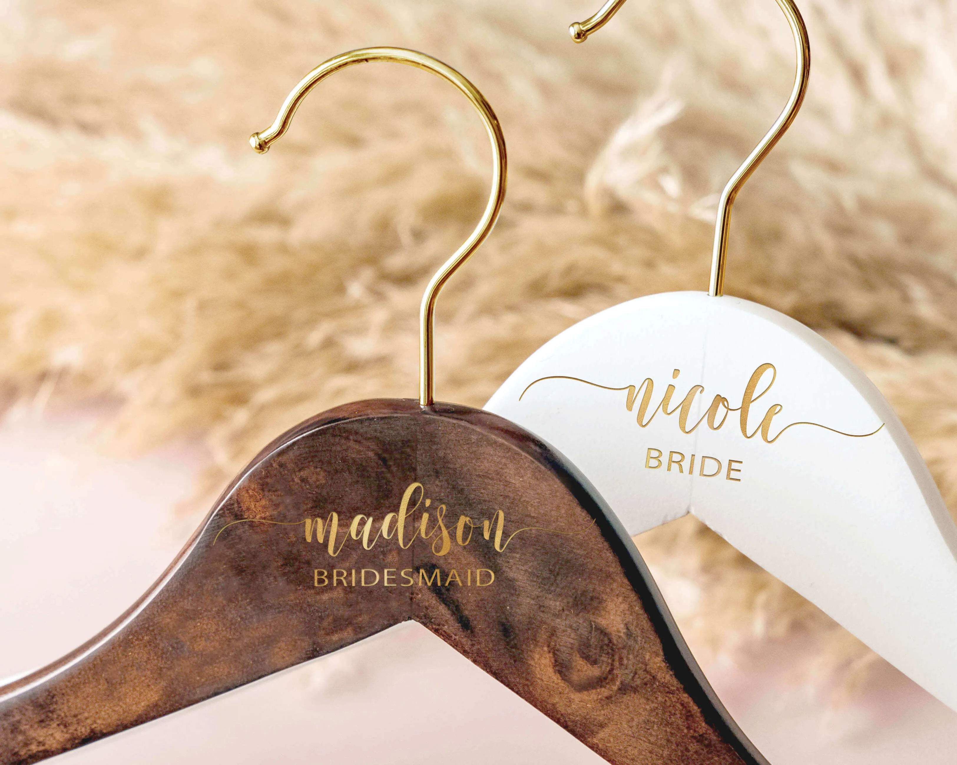 Wedding Dress Hangers with Gold Hook