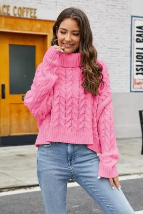 Winter Fashionista Turtleneck Cable Knit Sweater