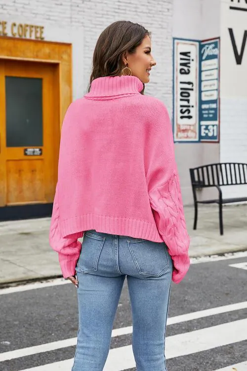 Winter Fashionista Turtleneck Cable Knit Sweater