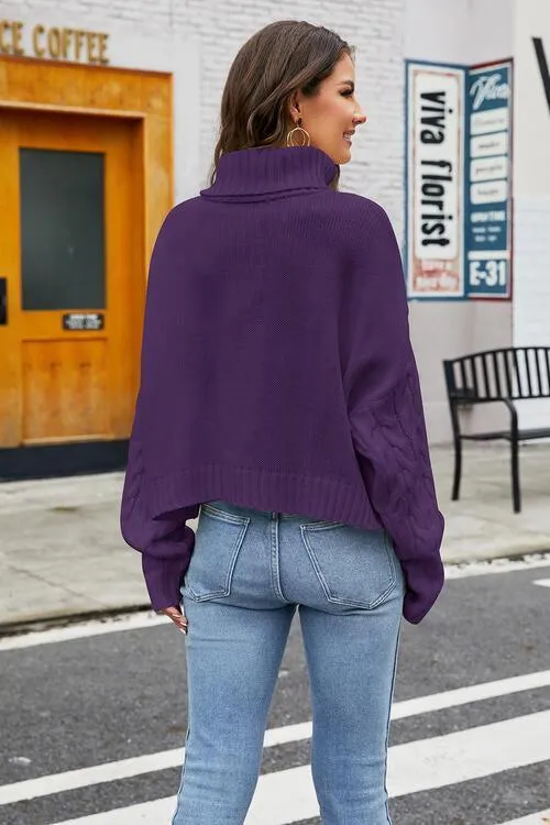 Winter Fashionista Turtleneck Cable Knit Sweater