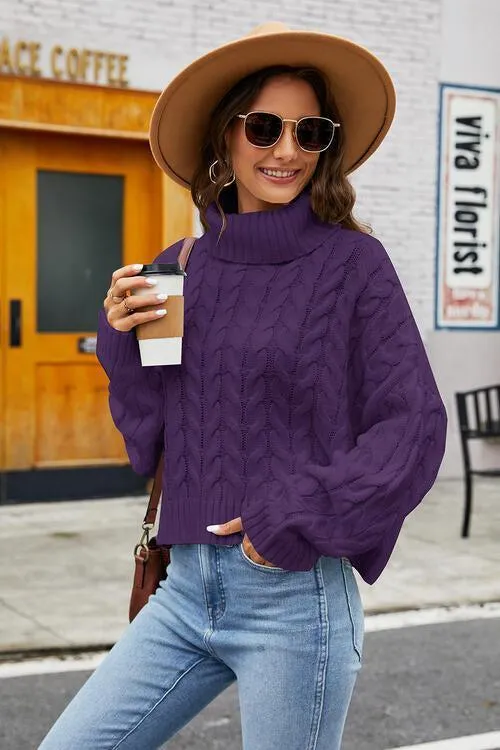 Winter Fashionista Turtleneck Cable Knit Sweater